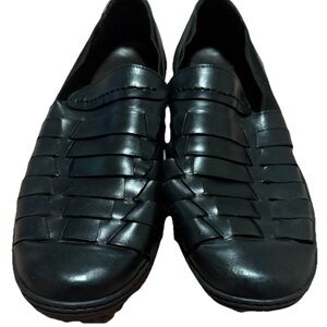 Bragano Shoes Black Men Leather Woven Loafer Dress Shoes 12 M